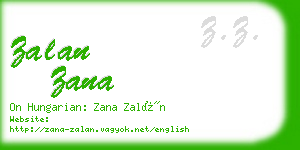 zalan zana business card